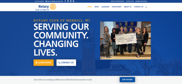 Main article image for story titled 'Rotary Club of Merrill Launches New Website'